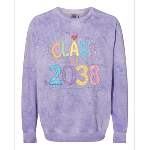 Funny Class Of 2038 Grow With Me First Day Of School Colorblast Crewneck Sweatshirt