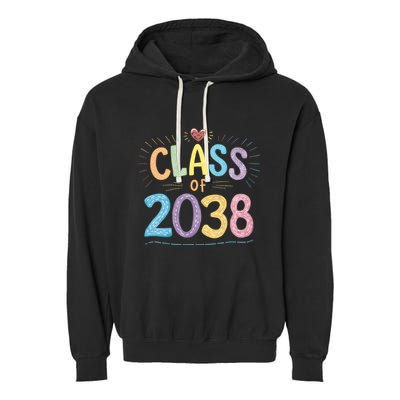 Funny Class Of 2038 Grow With Me First Day Of School Garment-Dyed Fleece Hoodie
