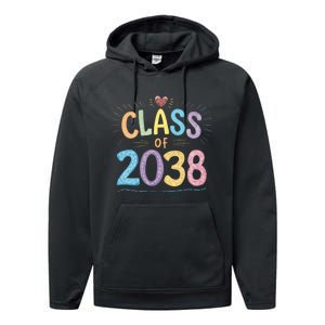 Funny Class Of 2038 Grow With Me First Day Of School Performance Fleece Hoodie