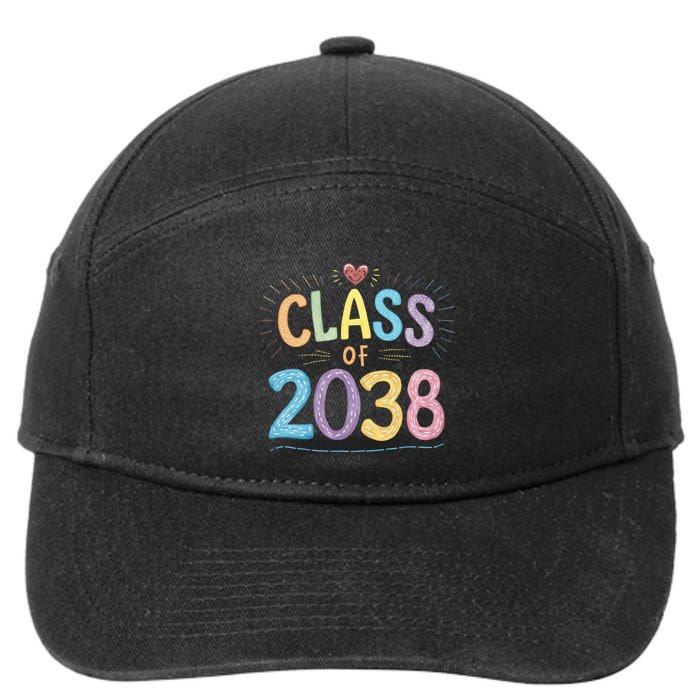 Funny Class Of 2038 Grow With Me First Day Of School 7-Panel Snapback Hat