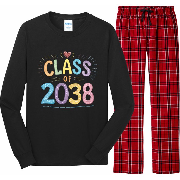 Funny Class Of 2038 Grow With Me First Day Of School Long Sleeve Pajama Set