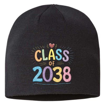 Funny Class Of 2038 Grow With Me First Day Of School Sustainable Beanie
