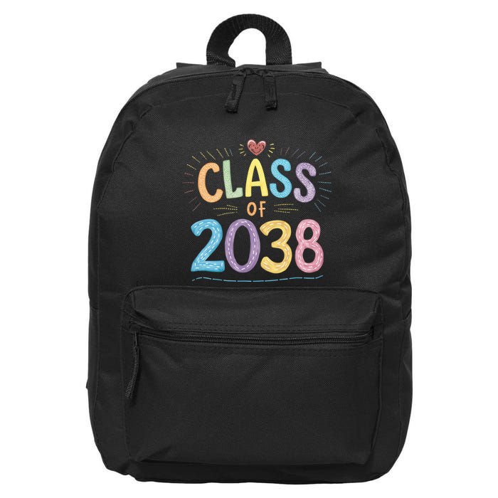 Funny Class Of 2038 Grow With Me First Day Of School 16 in Basic Backpack