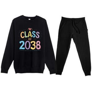 Funny Class Of 2038 Grow With Me First Day Of School Premium Crewneck Sweatsuit Set