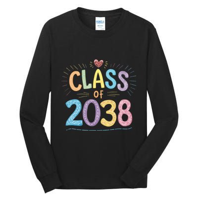 Funny Class Of 2038 Grow With Me First Day Of School Tall Long Sleeve T-Shirt