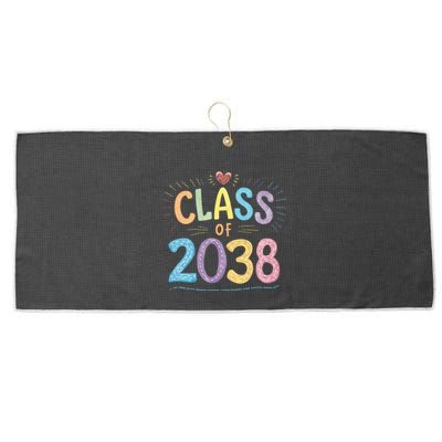 Funny Class Of 2038 Grow With Me First Day Of School Large Microfiber Waffle Golf Towel