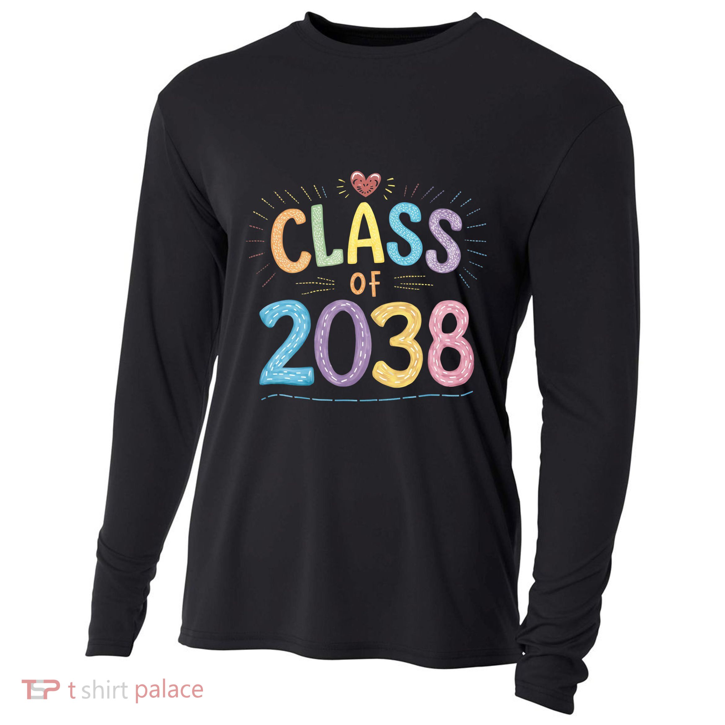 Funny Class Of 2038 Grow With Me First Day Of School Cooling Performance Long Sleeve Crew