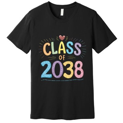 Funny Class Of 2038 Grow With Me First Day Of School Premium T-Shirt