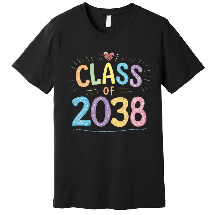 Funny Class Of 2038 Grow With Me First Day Of School Premium T-Shirt