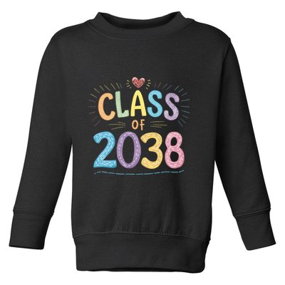 Funny Class Of 2038 Grow With Me First Day Of School Toddler Sweatshirt