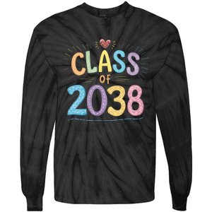 Funny Class Of 2038 Grow With Me First Day Of School Tie-Dye Long Sleeve Shirt