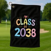 Funny Class Of 2038 Grow With Me First Day Of School Golf Towel