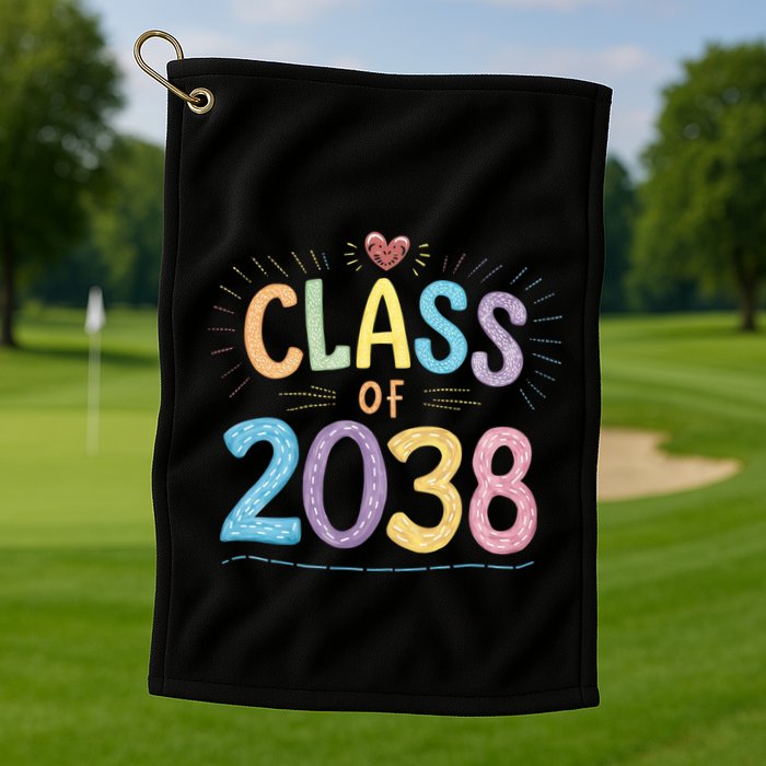 Funny Class Of 2038 Grow With Me First Day Of School Golf Towel