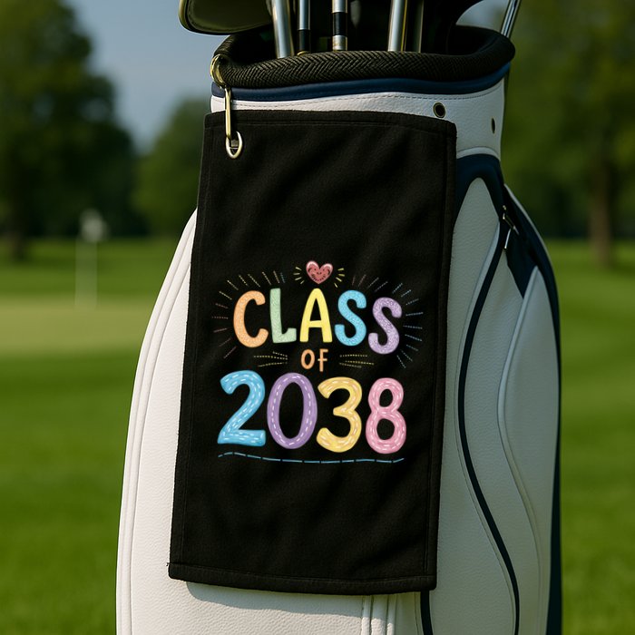 Funny Class Of 2038 Grow With Me First Day Of School Golf Towel