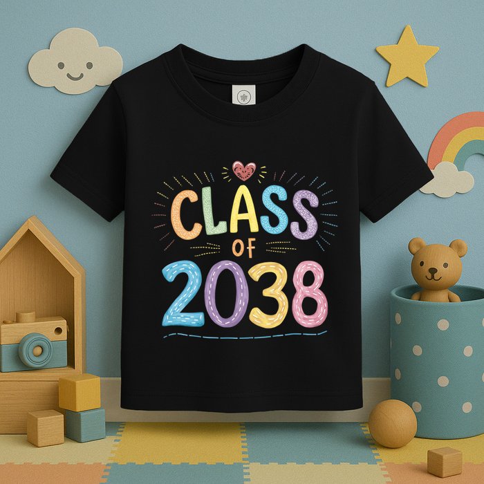 Funny Class Of 2038 Grow With Me First Day Of School Toddler T-Shirt