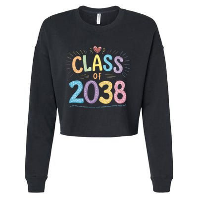 Funny Class Of 2038 Grow With Me First Day Of School Cropped Pullover Crew