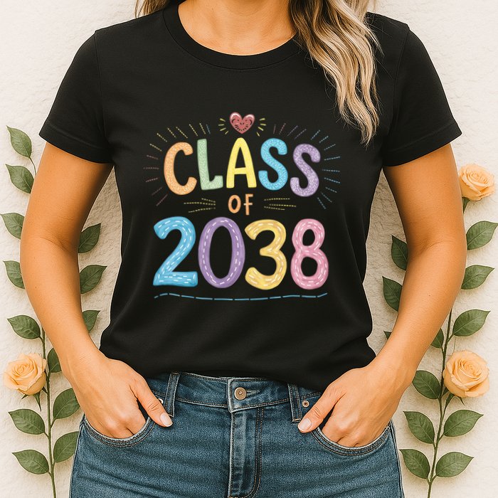 Funny Class Of 2038 Grow With Me First Day Of School Womens T-Shirt