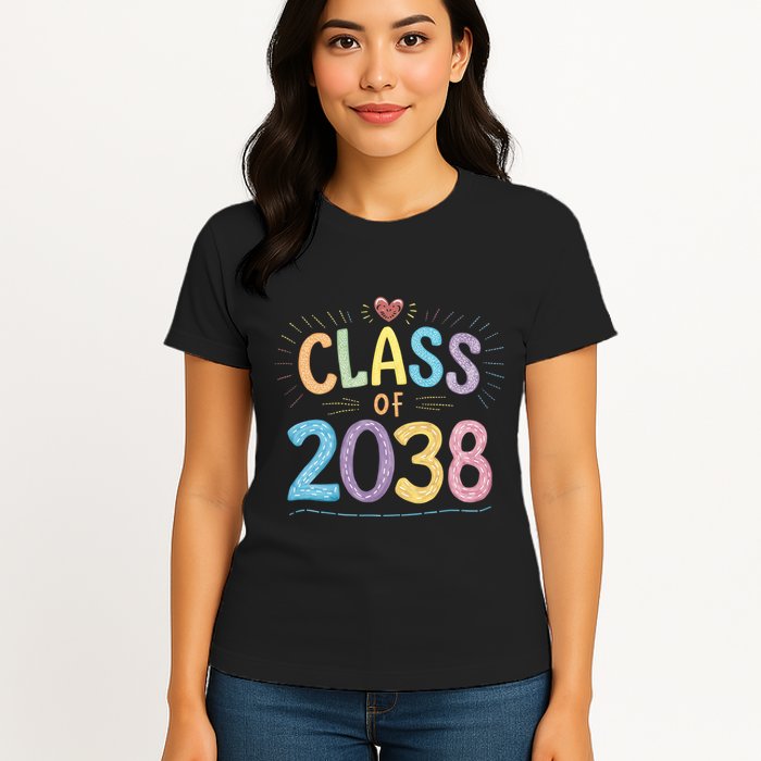 Funny Class Of 2038 Grow With Me First Day Of School Womens T-Shirt