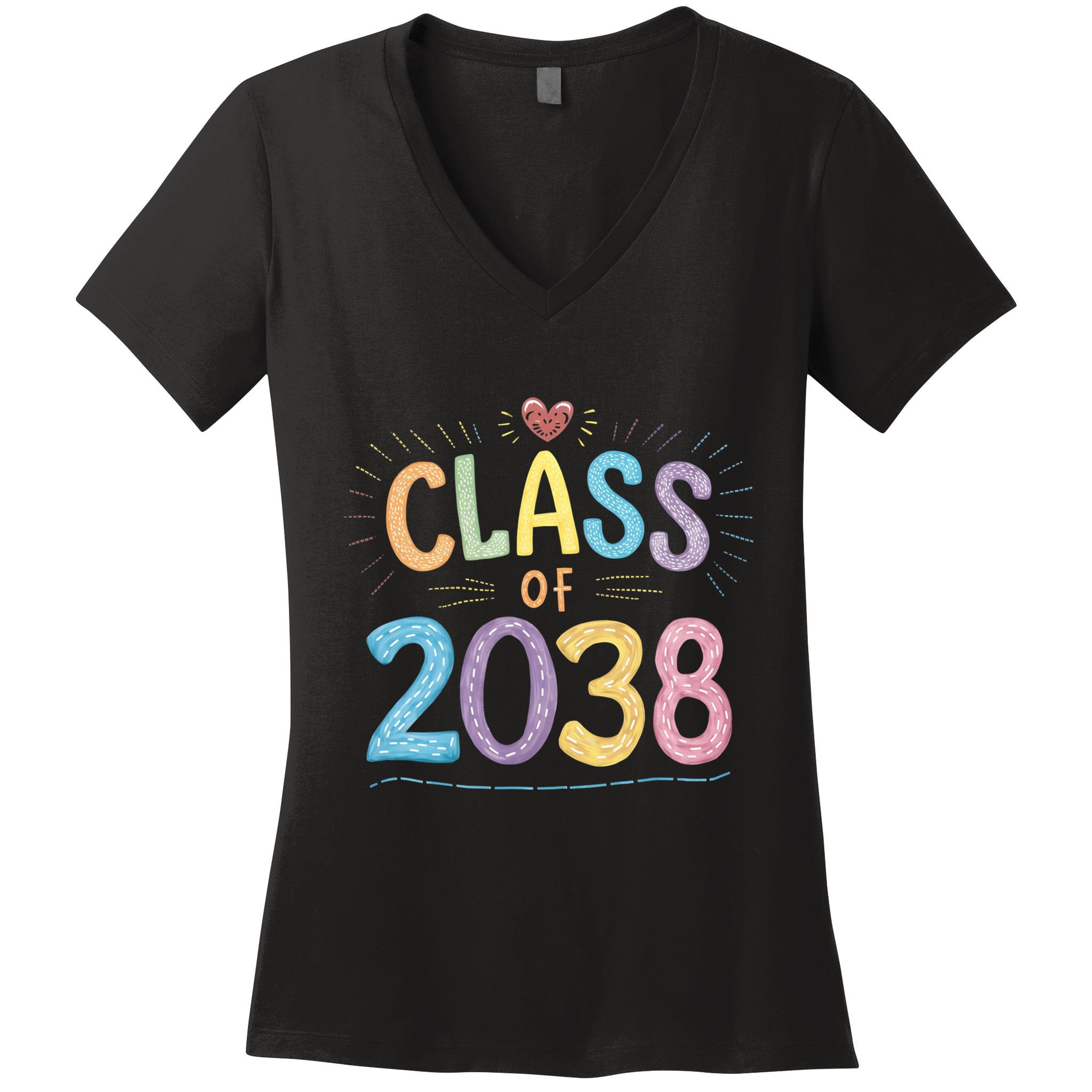 Funny Class Of 2038 Grow With Me First Day Of School Women's V-Neck T-Shirt