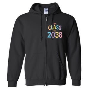 Funny Class Of 2038 Grow With Me First Day Of School Full Zip Hoodie