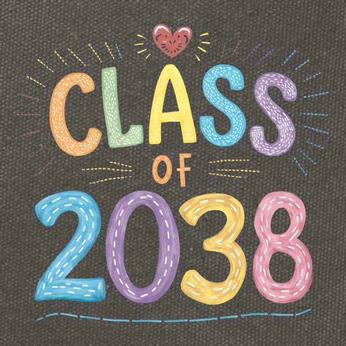 Funny Class Of 2038 Grow With Me First Day Of School Cotton Canvas Backpack