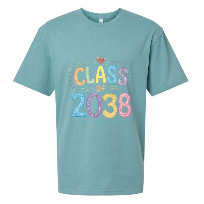 Funny Class Of 2038 Grow With Me First Day Of School Sueded Cloud Jersey T-Shirt