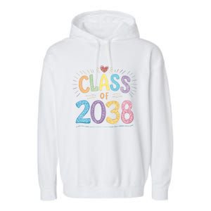 Funny Class Of 2038 Grow With Me First Day Of School Garment-Dyed Fleece Hoodie