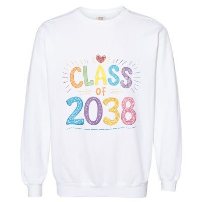 Funny Class Of 2038 Grow With Me First Day Of School Garment-Dyed Sweatshirt