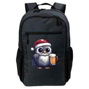 Funny Christmas Owl With Beer Comic Great Gift Daily Commute Backpack