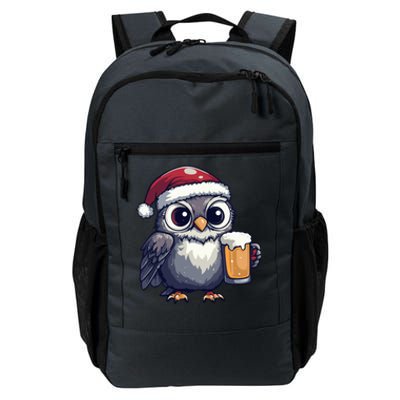 Funny Christmas Owl With Beer Comic Great Gift Daily Commute Backpack