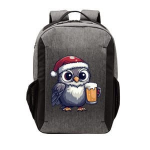 Funny Christmas Owl With Beer Comic Great Gift Vector Backpack