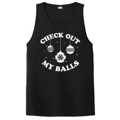 Funny Check Out My Balls Dirty Christmas Pajama Xmas PosiCharge Competitor Tank