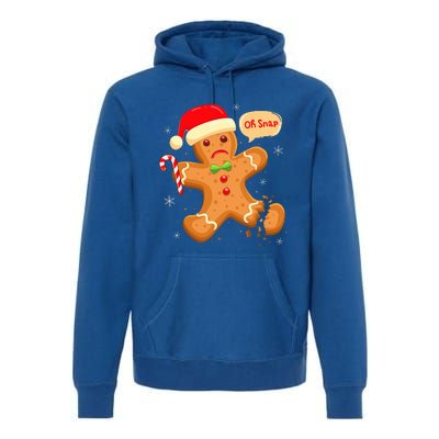 Funny Christmas Oh Snap Gingerbread Man Cookie X Mas PJs Premium Hoodie