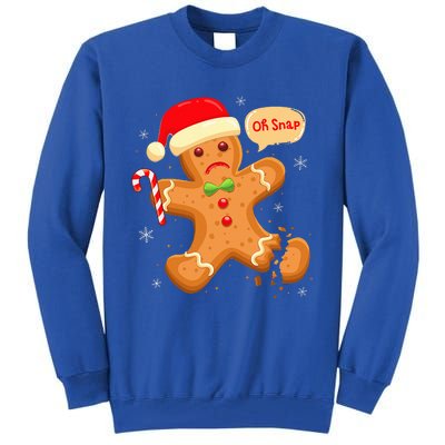 Funny Christmas Oh Snap Gingerbread Man Cookie X Mas PJs Tall Sweatshirt