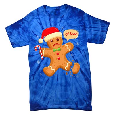 Funny Christmas Oh Snap Gingerbread Man Cookie X Mas PJs Tie-Dye T-Shirt