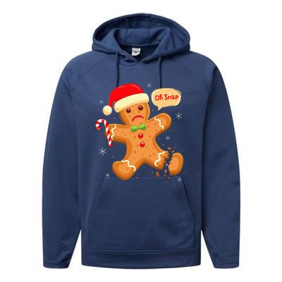 Funny Christmas Oh Snap Gingerbread Man Cookie X Mas PJs Performance Fleece Hoodie