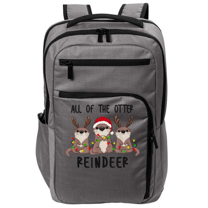 Funny Christmas Otters Cute All Of The Otter Reindeer Impact Tech Backpack