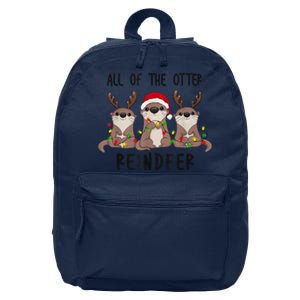 Funny Christmas Otters Cute All Of The Otter Reindeer 16 in Basic Backpack