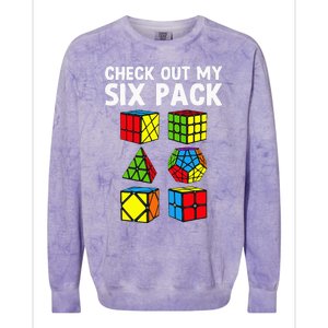 funny Check Out My Six Pack Puzzle Cube Colorblast Crewneck Sweatshirt