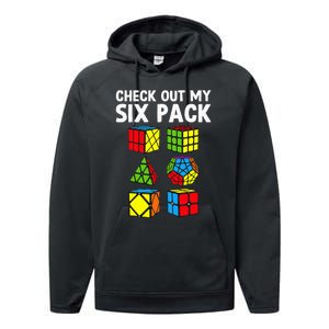 funny Check Out My Six Pack Puzzle Cube Performance Fleece Hoodie