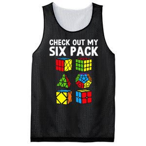 funny Check Out My Six Pack Puzzle Cube Mesh Reversible Basketball Jersey Tank