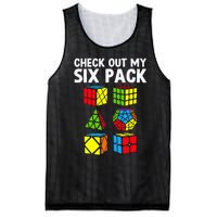 funny Check Out My Six Pack Puzzle Cube Mesh Reversible Basketball Jersey Tank