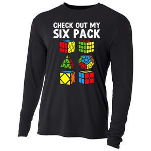 funny Check Out My Six Pack Puzzle Cube Cooling Performance Long Sleeve Crew