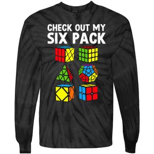 funny Check Out My Six Pack Puzzle Cube Tie-Dye Long Sleeve Shirt