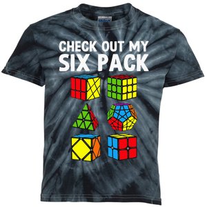 funny Check Out My Six Pack Puzzle Cube Kids Tie-Dye T-Shirt