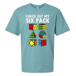 funny Check Out My Six Pack Puzzle Cube Sueded Cloud Jersey T-Shirt