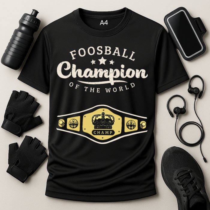 Foosball Champion Of The World Champ Cooling Performance Crew T-Shirt