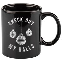 Funny Check Out My Balls Dirty Christmas Pajama Xmas 11oz C Handle Ceramic Mug