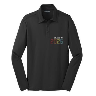 Funny Class Of 2025 Graduation Senior Class 2025 Senior Funny 2025 Graduation Silk Touch Performance Long Sleeve Polo