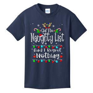 Funny Christmas On The Naughty List And I Regret Nothing Gift Kids T-Shirt